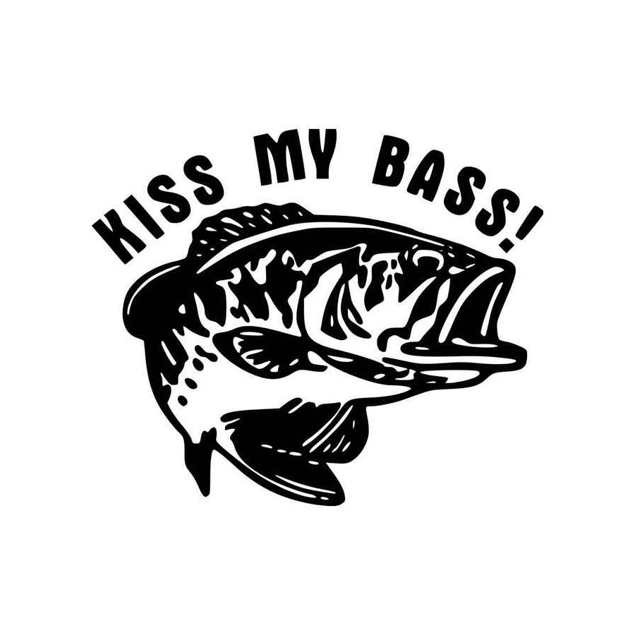 Kiss My Bass Fishing Vinyl Decal Sticker Decalshouse