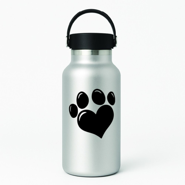 Dog Paw Heart Stickers – Pet Love Paw Print Decals (2-Pack)