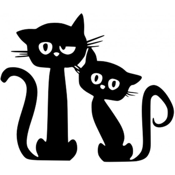 Pair Of Black Cats Sticker...