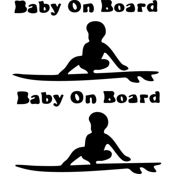 Baby On Board Surf Stickers – Surfboard Sign Van & Car Decals (2-Pack)
