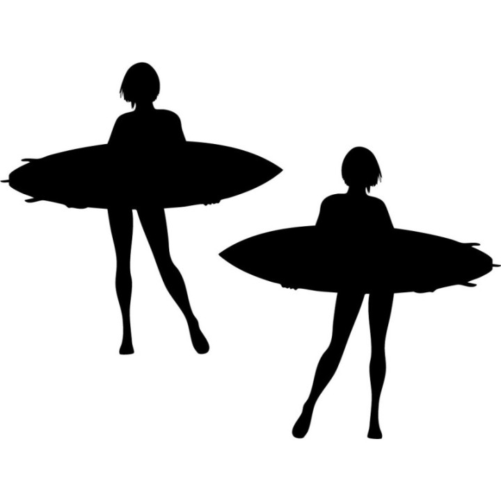 Buy Cool Girl Surfing Sticker Vinyl Decal Online