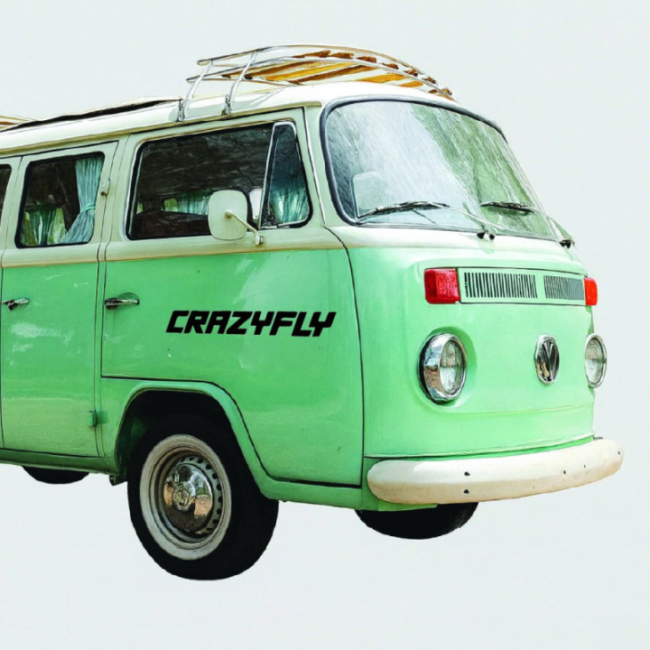 Buy Crazyfly Text Surfing Decal Sticker Online