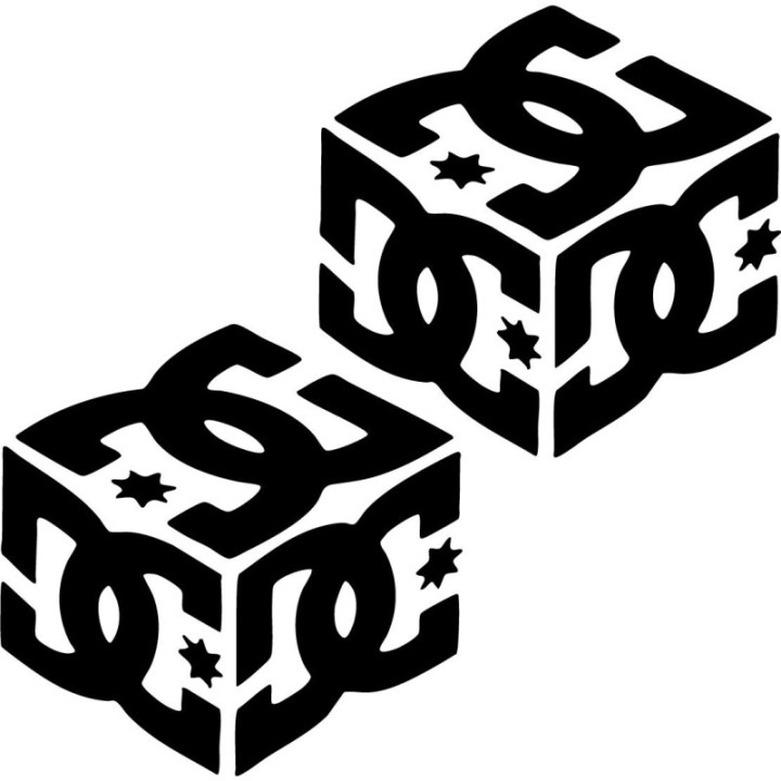 DC Shoes Cube Logo Stickers – Skate Street Decals (2-Pack)