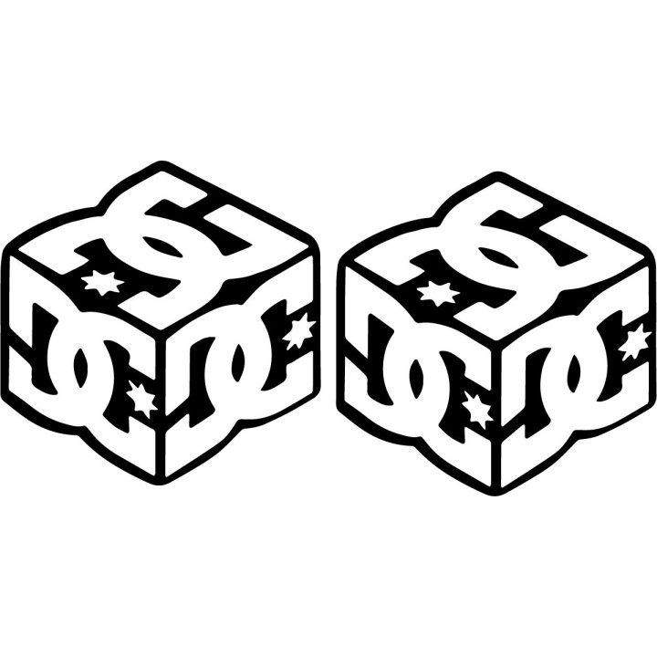 DC Shoes Cube Logo Stickers – Skate BMX Snowboard (2-Pack)