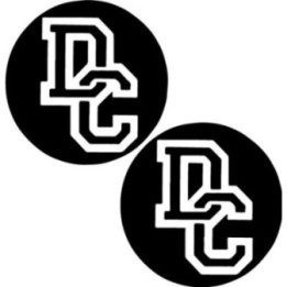 DC Shoes Round Logo Stickers – Skate Snowboard Decals (2-Pack)