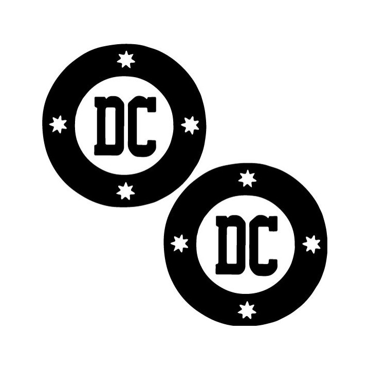 DC Comics Round Logo Stickers – Batman Superman (2-Pack)