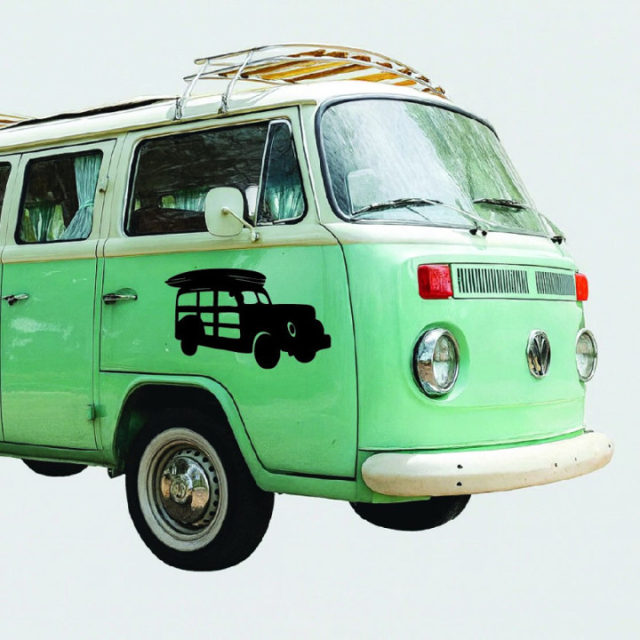 Buy Hawaii Surf Wagon Beach Vinyl Decal Sticker Online