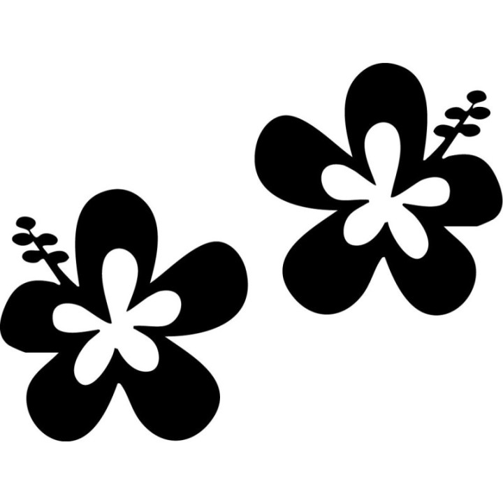 Hibiscus Flower Stickers – Tropical Hawaiian Decals (2-Pack)