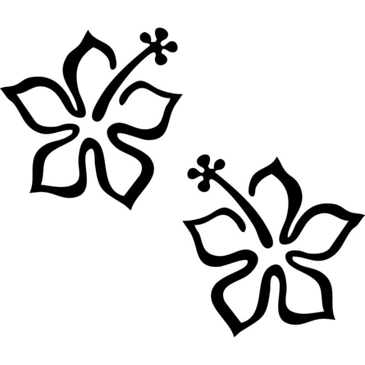 Buy Hibiscus Die Cut Vinyl Decal V3 Online