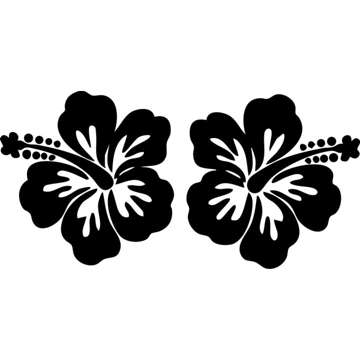 Hibiscus Stickers – Tropical Surf Beach Flower Vinyl Decals (2-Pack)