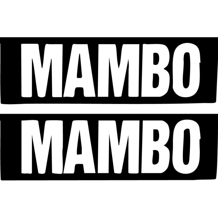 Mambo Text Block Stickers – Surf Skate Street Style Decals (2-Pack)