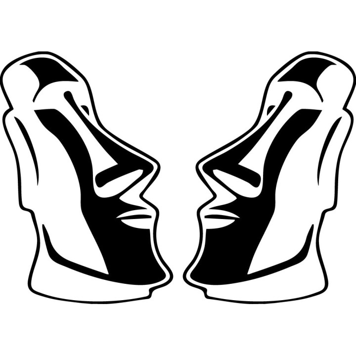 Moai Easter Island Head Stickers – Rapa Nui Decals (2-Pack)