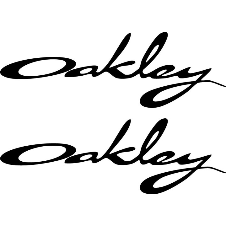Oakley Script Stickers – Ski Surf Snowboard Decals (2-Pack)