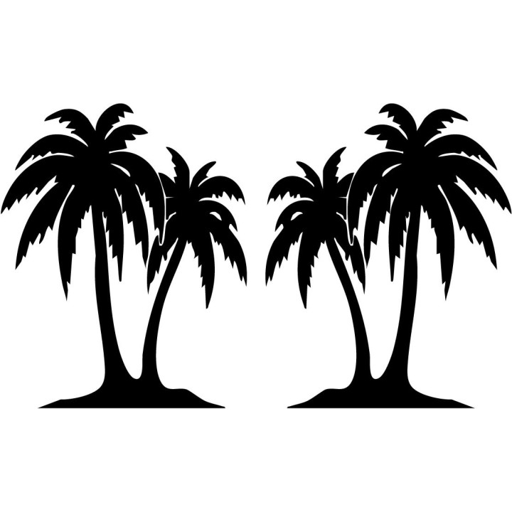 Palm Tree Stickers – Tropical Beach Silhouette Decals (2-Pack)