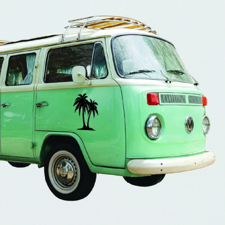 Palm Tree Stickers – Tropical Beach Silhouette Decals (2-Pack)