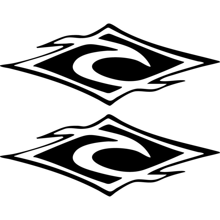 Rip Curl Plaque Logo Stickers – Surf Lifestyle WSL Decals (2-Pack)