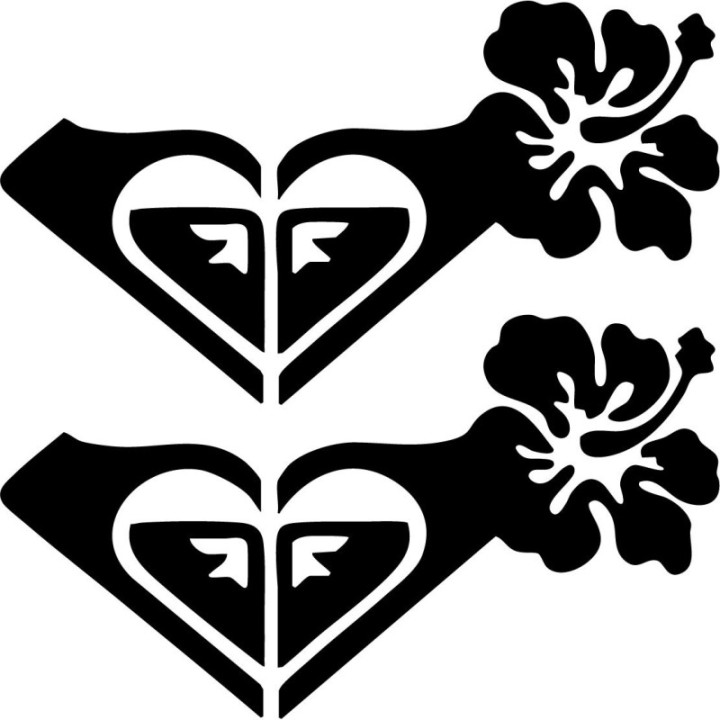 Roxy Hibiscus Stickers – Women's Surf Snow Decals (2-Pack)