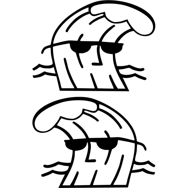 Buy Rvca Wavy Surfing Decal Sticker Online