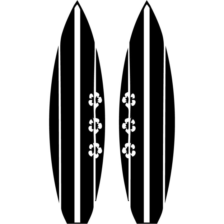 Buy Surfboard With Hibiscus Flowers Sticker Vinyl Decal Online