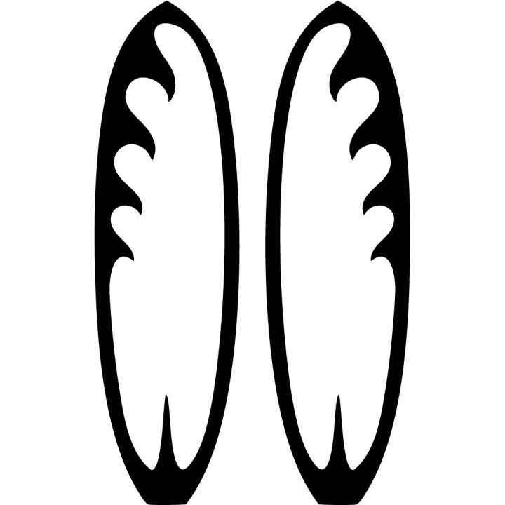 Buy Surfboard With Waves Sticker Vinyl Decal Online