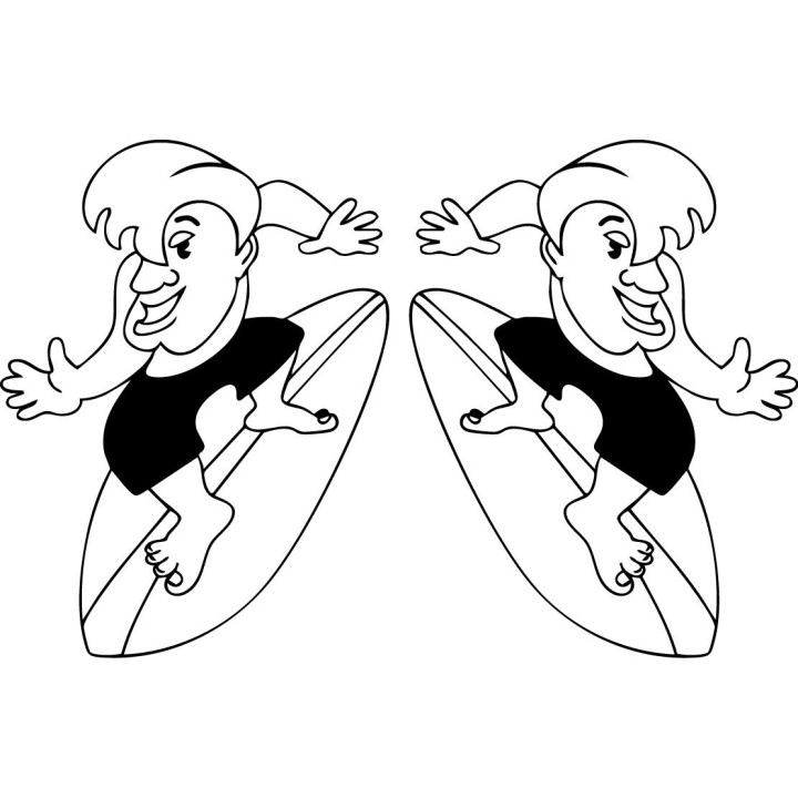 Buy Surfer With Cool Hair Sticker Vinyl Decal Online