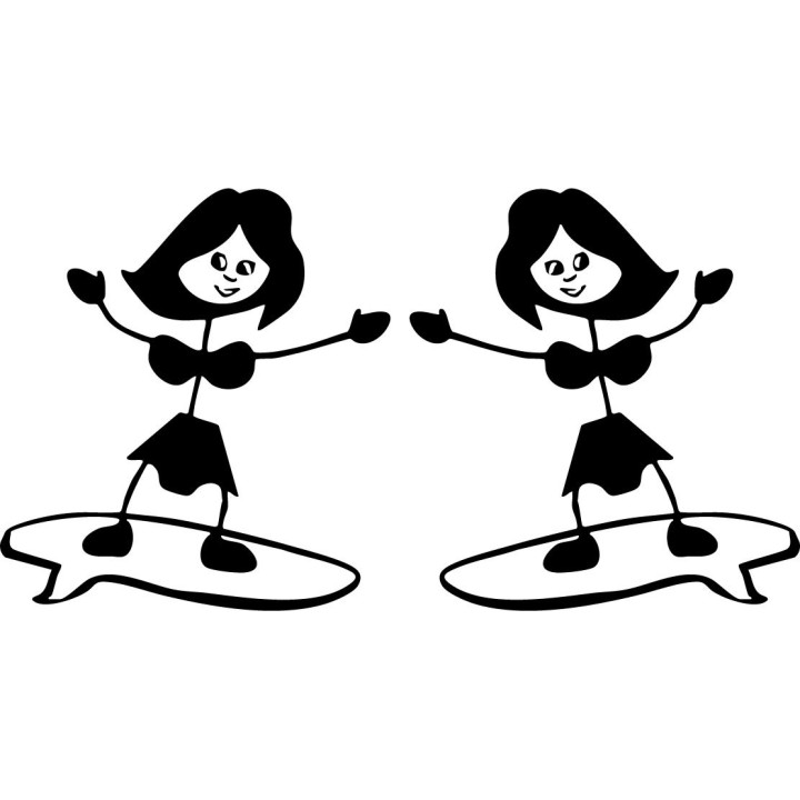 Buy Surfing Sport Stick Figure 2 Vinyl Decal Sticker Online