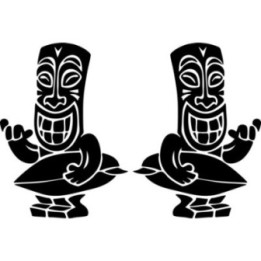 Tiki Surf Stickers – Tropical Polynesian Surf Culture Decals (2-Pack)
