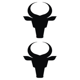 Bull Head Icon Stickers – Ox Horn Farm Animal Decal