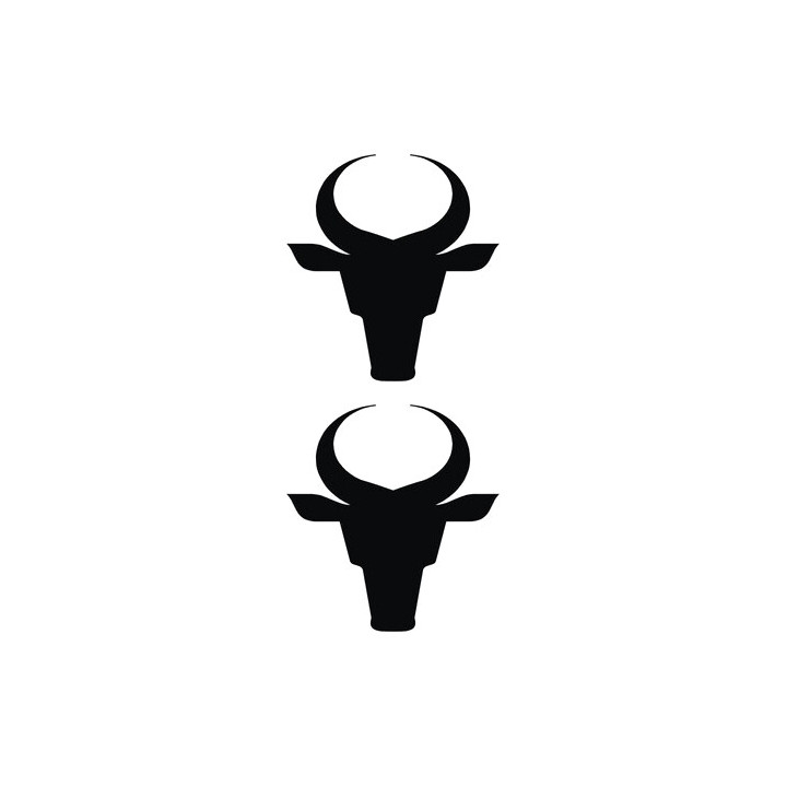 Bull Head Icon Stickers – Ox Horn Farm Animal Decal