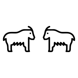 Mountain Goat Outline Sticker – Facing Goat Pair Decal
