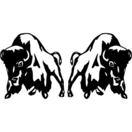 Buffalo Silhouette Stickers V54 – Wildlife Bison Vinyl Decals (2-Pack)