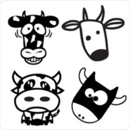 Funny Cow Stickers – Cartoon Cattle Farm Decals (2-Pack)