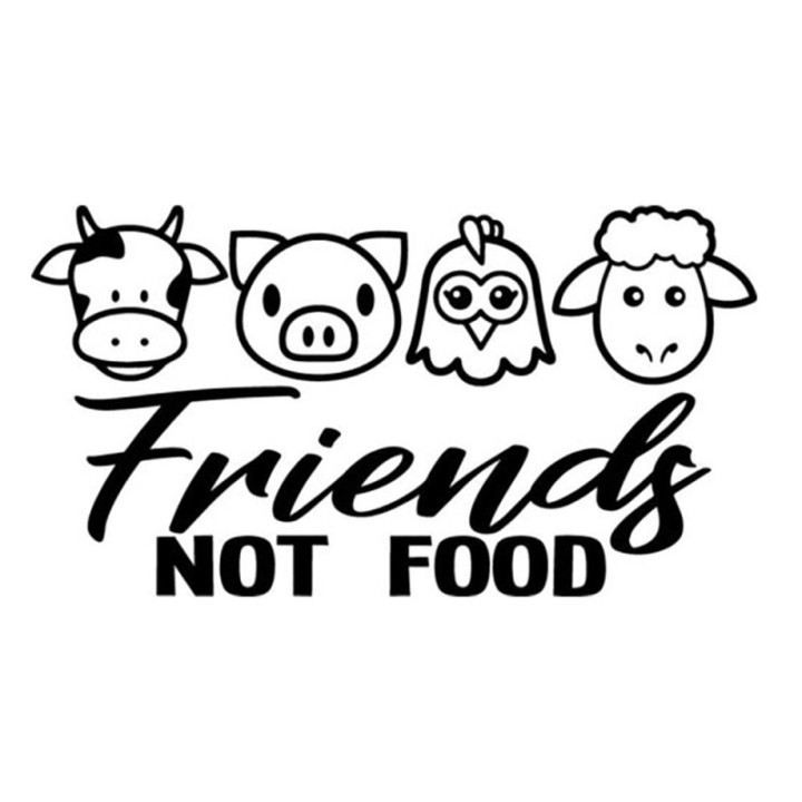 Friends Not Food Stickers – Vegan Farm Animal Decals (2-Pack)