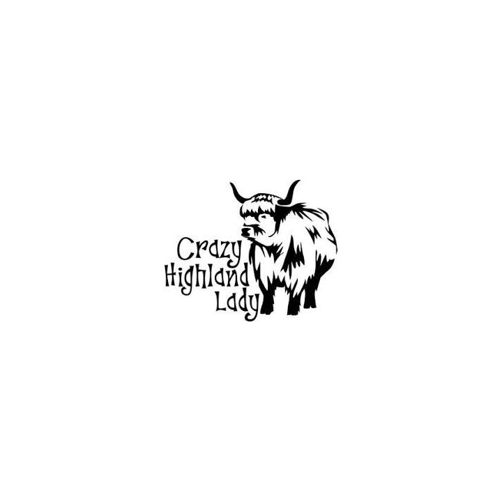Crazy Highland Lady Cow Stickers – Cattle Decals (2-Pack)