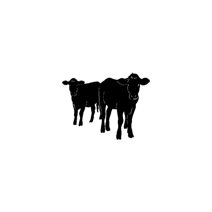 Cattle Calf Silhouette Stickers – Farm Animal Decals (2-Pack)