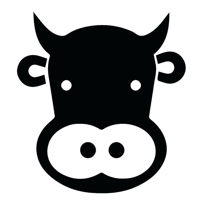 Cow Face Stickers – Farm Animal Cattle Decals (2-Pack)