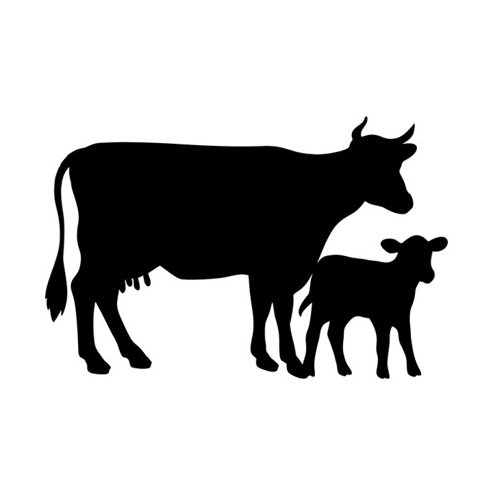 Cow & Calf Stickers – Farm Animal Silhouette Decals (2-Pack)