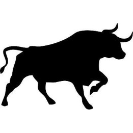Bull Silhouette Stickers – Charging Bull Decals (2-Pack)