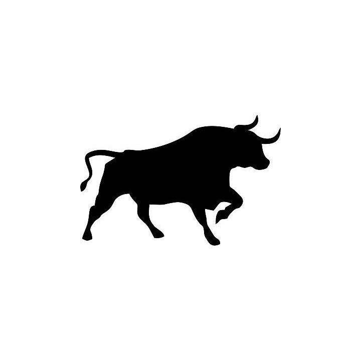 Bull Silhouette Stickers – Charging Bull Decals (2-Pack)