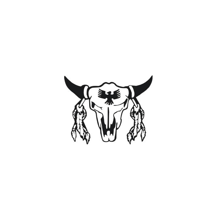 Bull Skull Native American Stickers – Longhorn Decals (2-Pack)