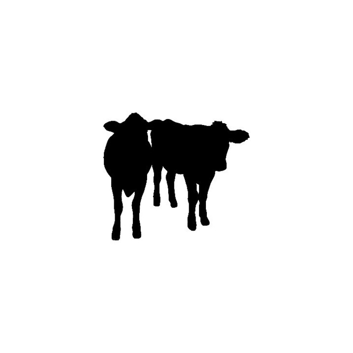 Cattle Silhouette Stickers – Cow Farm Decals (2-Pack)