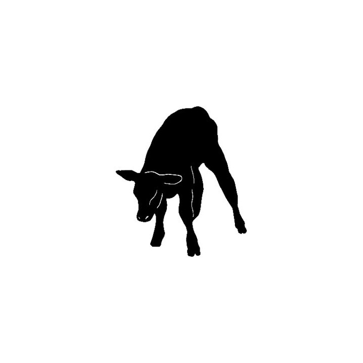 Cattle Calf Silhouette Stickers – Farm Animal Decals (2-Pack)