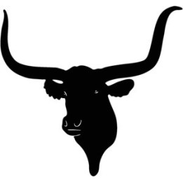 Longhorn Cattle Stickers – Bull Head Silhouette Decals (2-Pack)