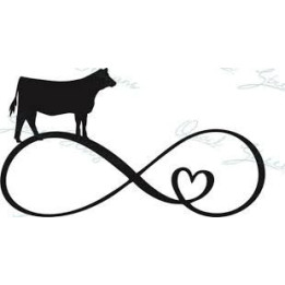 Cow Infinity Heart Stickers – Farm Cattle Decals (2-Pack)