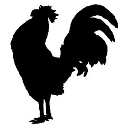 Rooster Silhouette Stickers – Cockerel Chicken Decals (2-Pack)