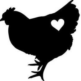Chicken Heart Stickers – Hen Silhouette Decals (2-Pack)
