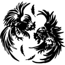 Fighting Cockerels Stickers – Rooster Decals (2-Pack)