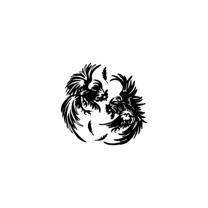 Fighting Cockerels Stickers – Rooster Decals (2-Pack)