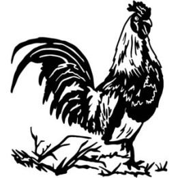 Rooster Chicken Stickers – Cockerel Silhouette Decals (2-Pack)