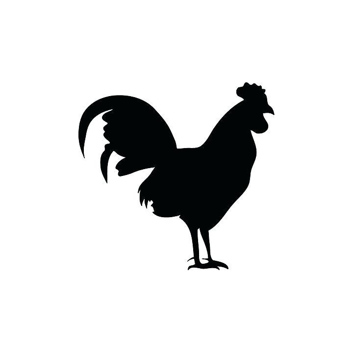 Rooster Chicken Stickers – Cockerel Silhouette Decals (2-Pack)